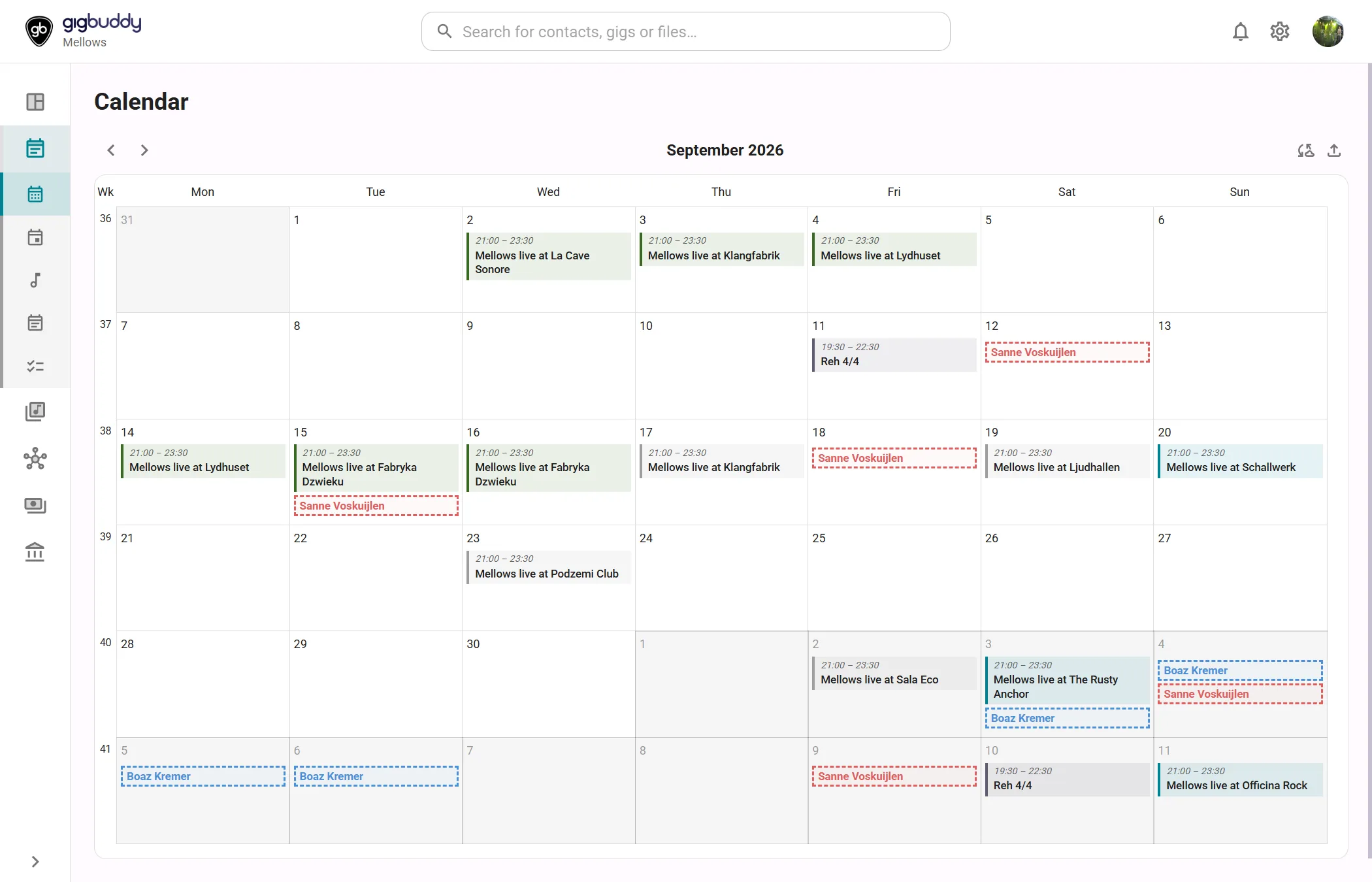 One agenda, shared availability