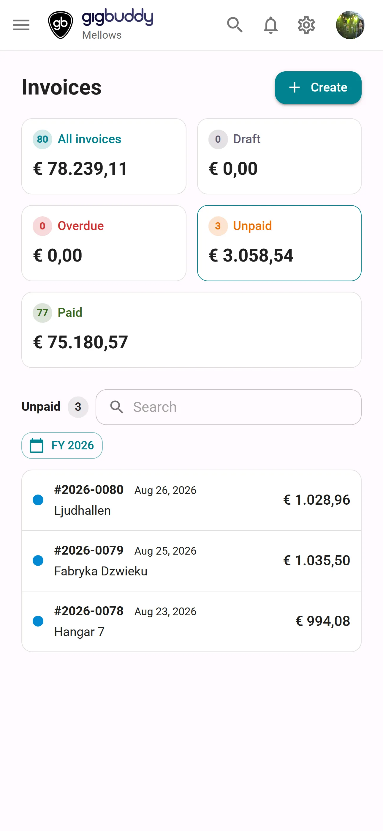 Invoice the gig and get paid